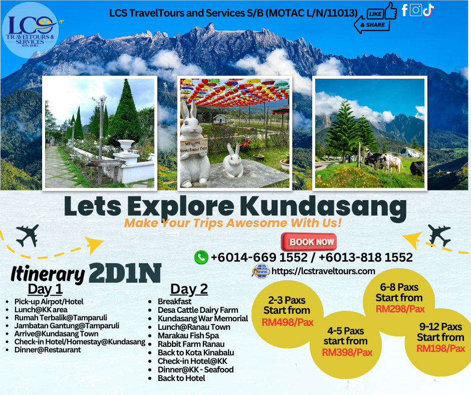 Sabah Holiday packages, 2d1n package, LCS Traveltours, sabah