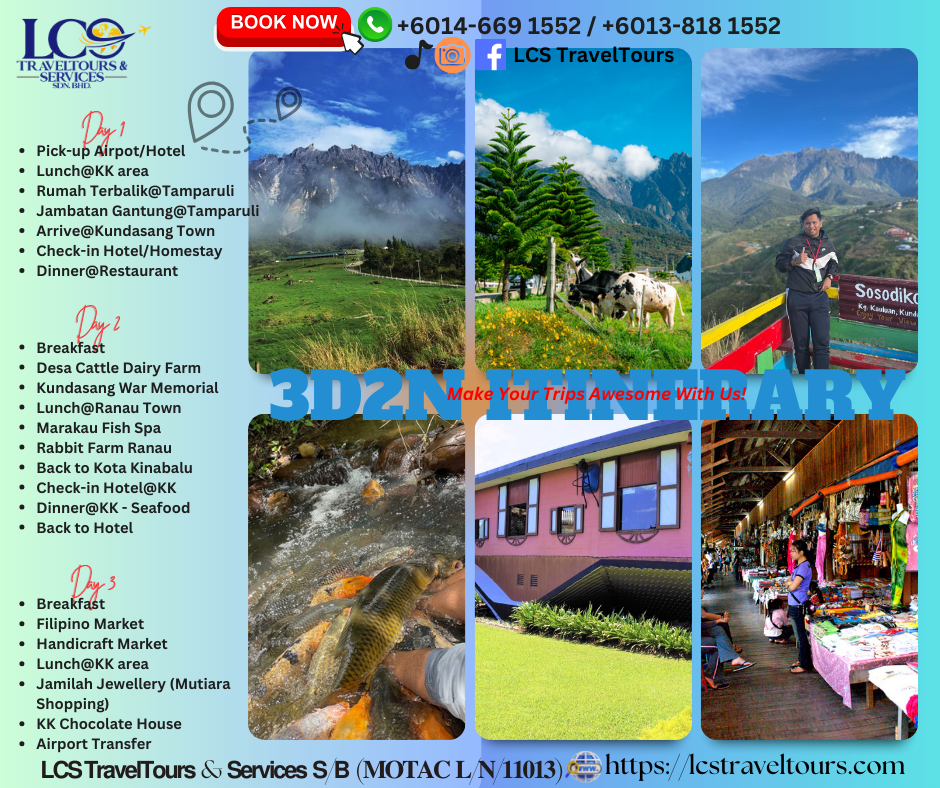 Sabah Holiday packages, 3d2n package, LCS Traveltours, sabah
